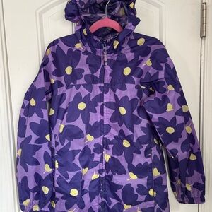 Lands' End Purple and Yellow Flower Raincoat